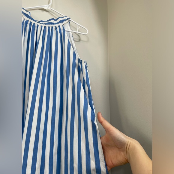 J.Crew Blue and White Striped Cotton Work Summer SunDress Dress Size 12 - Picture 12 of 15